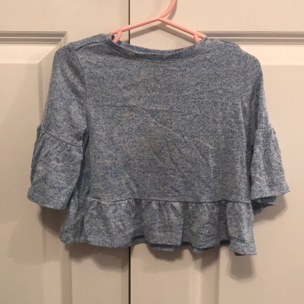 Blue shirt with bell sleeves